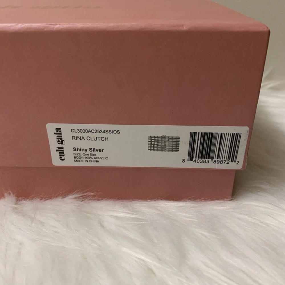 Cult Gaia Rina Caged Clear Acrylic Clutch Bag In Shiny Silver NEW IN BOX $388 - Picture 11 of 15